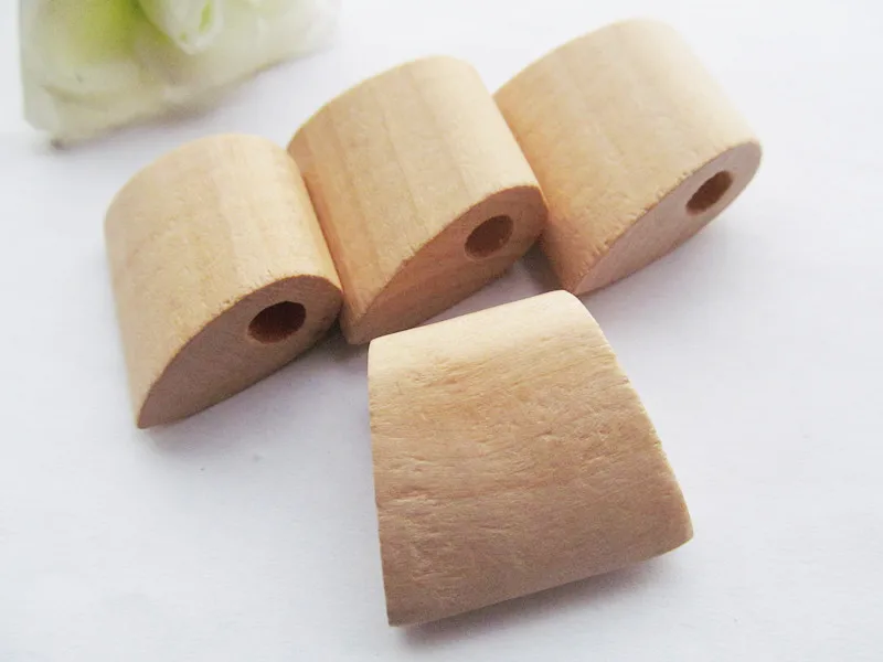 100pcs 27.63mmx30.35mm Unfinished Axe Natural Wood Spacer Beads Pendant Charm Finding,DIY Accessory Jewellry Making Beads