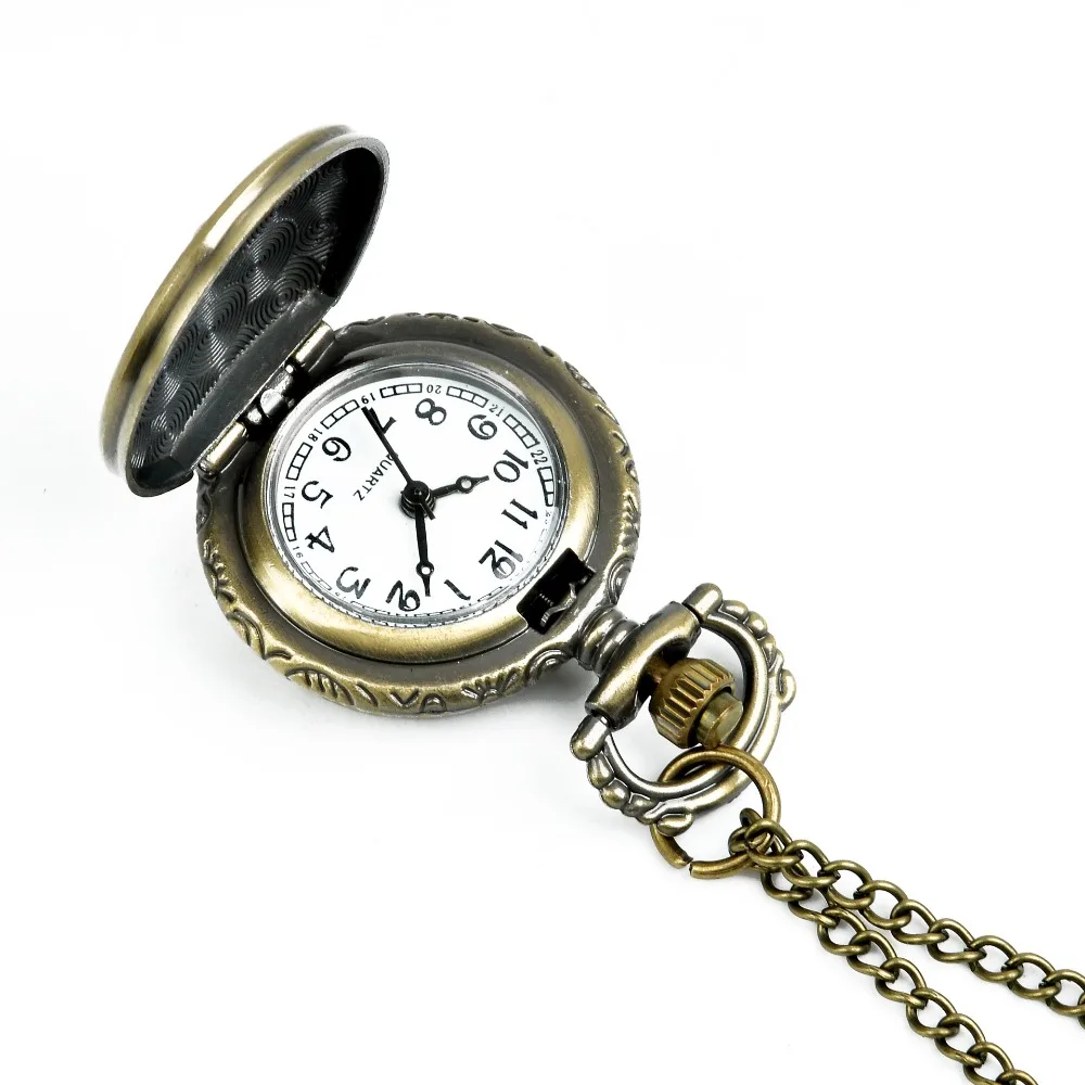 8925   Bronze Christian Cross Quartz Pocket Watch Necklace Pendant Religions CollectiblesMen Gifts