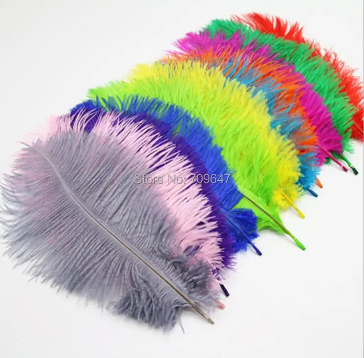 20PCS/lot Loose Ostrich Feathers 10-12inches/25-30cm beautiful plumages diy jewelry material wedding decorations 12colours