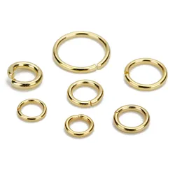 SAUVOO 100Pcs/lot Stainless Steel Open Jump Ring 4/5/6/8mm Dia Round Gold Color Split Rings For Diy Jewelry Making Findings