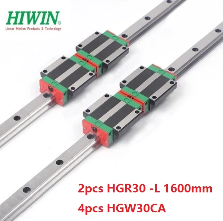 

2pcs origial Hiwin rail HGR30 -L 1600mm linear guide + 4pcs HGW30CA HGW30CC flange carriage blocks for cnc router