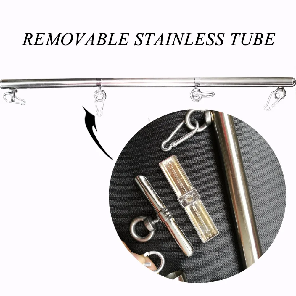 Thierry Stainless Steel Adjustable Spreader Bar Bondage Set Unisex Sex Slave Handcuffs Ankle Cuffs Fetish Restraints Shackles