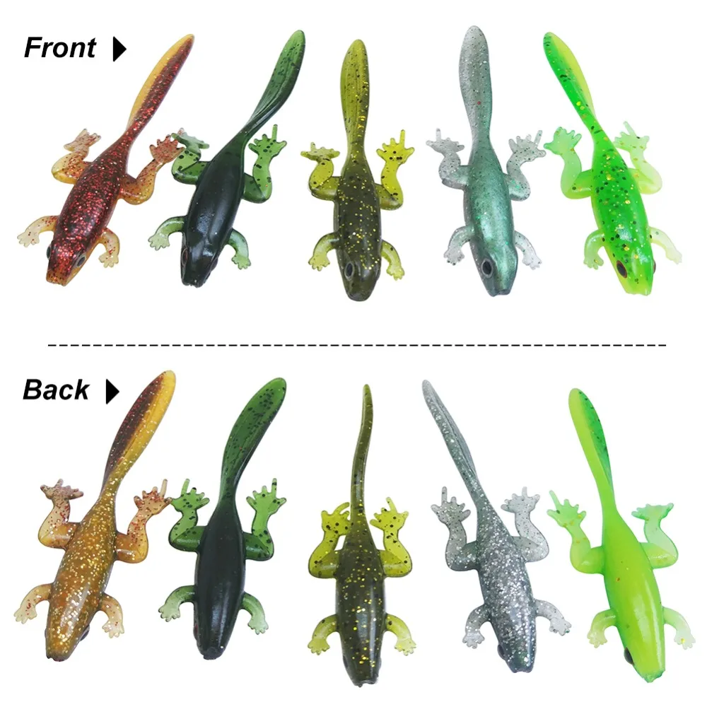 16 pieces Soft Fishing Lure Frog Tadpole 8cm/3.6g Soft Bait Toads Lifelike Silicone Baits Bass Fishing Tackle