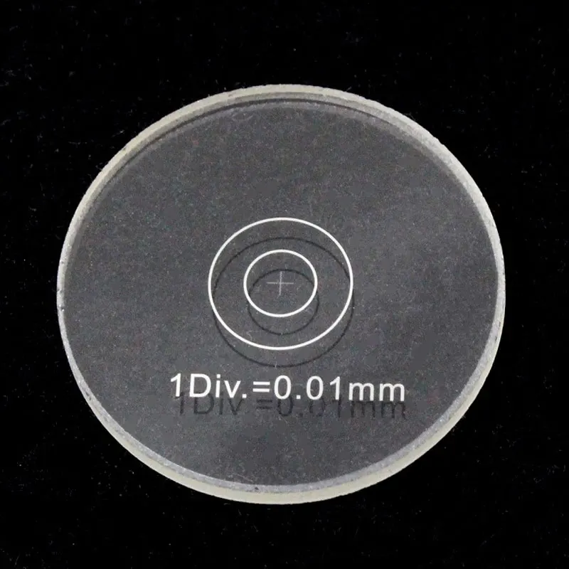 Imagem -02 - Div 0.01 mm Microscópio Ocular Reticle Cruz Escala Régua Ocular Micrômetro Calibração Corrediças Diâmetro mm 19 mm 20 mm 975