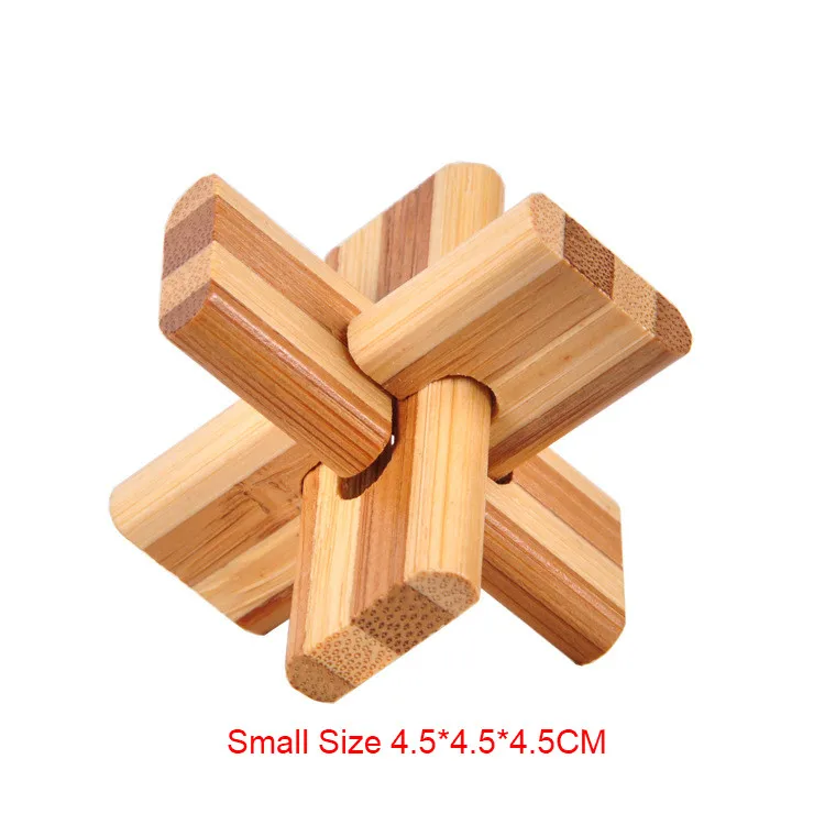 9 sztuk/zestaw Design mała łamigłówka IQ Bamboo Kong Ming Lock 3D drewniana blokada Burr gra łamigłówki zabawka dla dorosłych dzieci