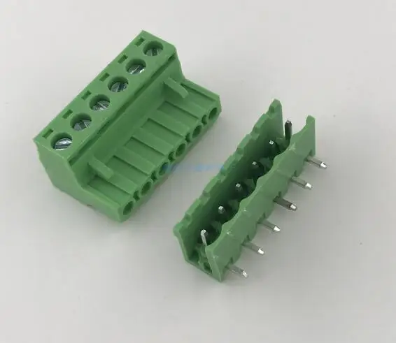 20sets 5.08 mm Pitch PCB Pluggable Screw Terminal Blocks, Plug + Angle Pin Socket 2 pin to 22pin