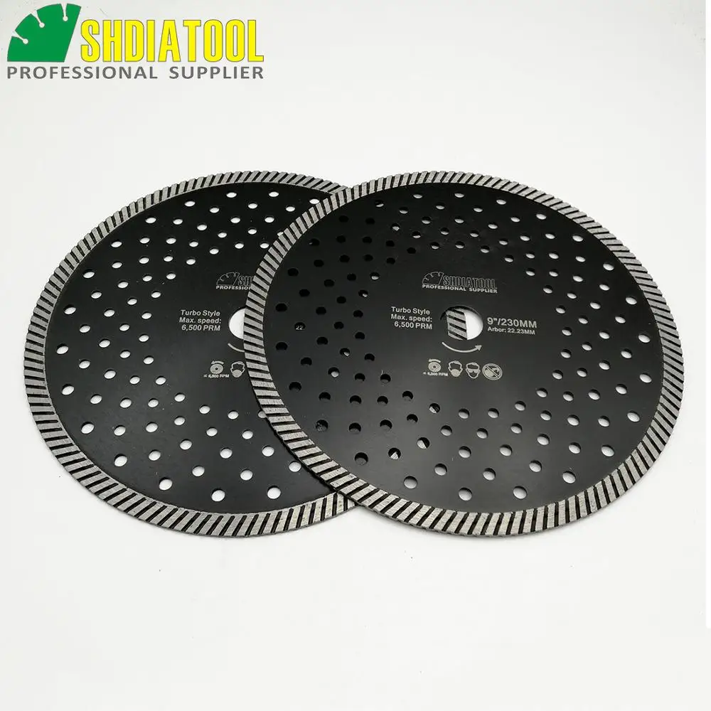 2 قطع 230 ملليمتر diatool الماس الساخن الضغط الماس توربو شفرة متعددة الثقوب aterial السيراميك بلاط الغرانيت قطع 10 ملليمتر ارتفاع الشريحة