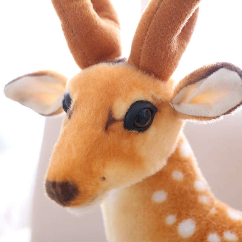 50/60/75/90cm Stuffed Plush Animal Deer Toy Kids Doll Teaching Prop Toy Children\'s Birthday Gift Simulation Sika Deer Plush Toy