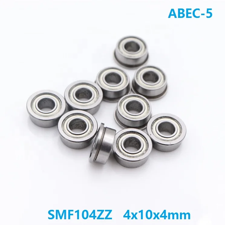 

20pcs/lot ABEC-5 SMF104ZZ SMF104 ZZ Stainless Steel flange bearing 4x10x4 mm Shielded deep groove Ball Bearings Flanged 4*10*4mm