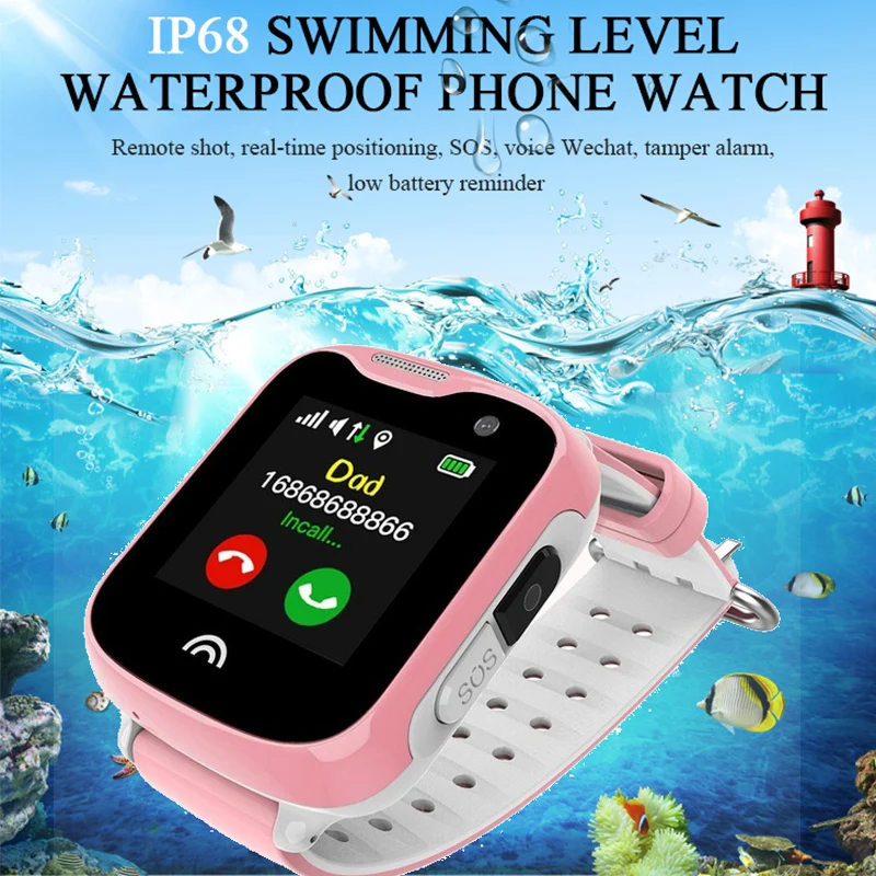 kids smart watch IP68 waterproof wristwatch GPS+LBS+WIFI Positioning smartwatch support micro sim card watch for kids children