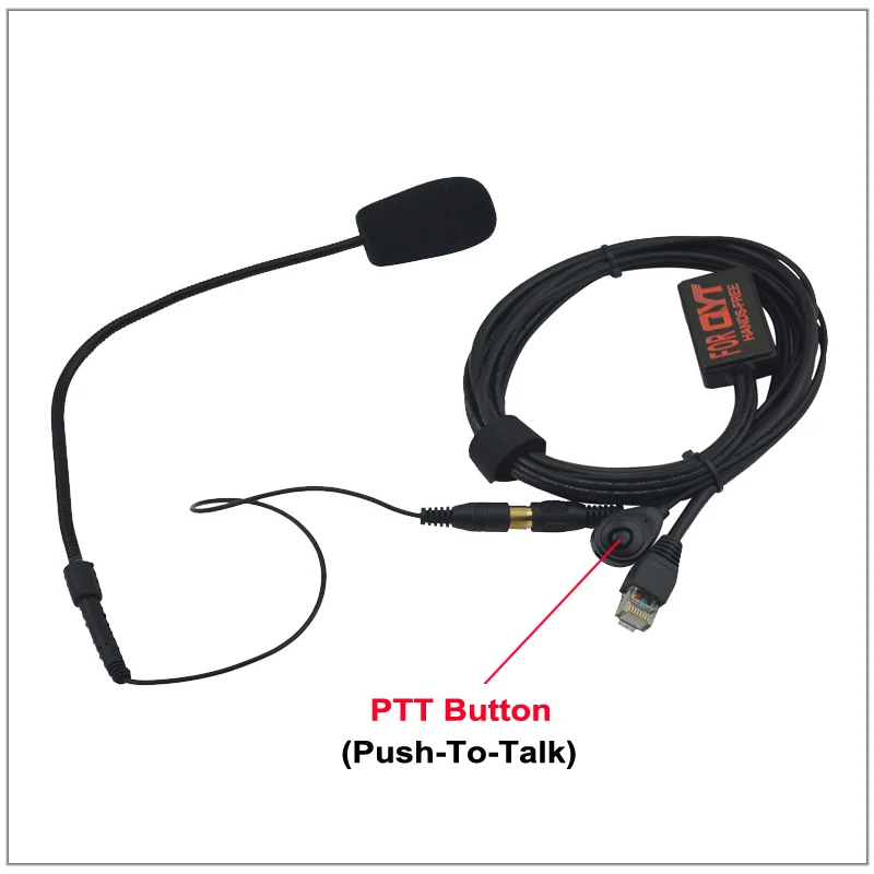 8-PIN Crystal Head Finger PTT MIC Hands-free Headset for Mobile Radio QYT KT-8900 KT-8900R BAOJIE TM-218 QYT KT-7900D KT-8900D