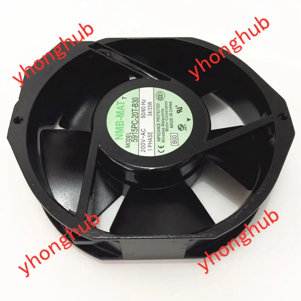 

NMB-MAT 5915PC-20T-B30 B00 AC 200V 34W 172X150X31mm Server Cooling Fan