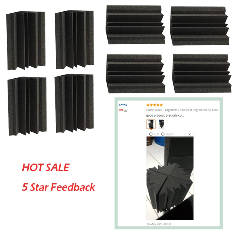 8 x Acoustic Bass Trap Foam Studio Sound Treatment Fire Retardency Foam