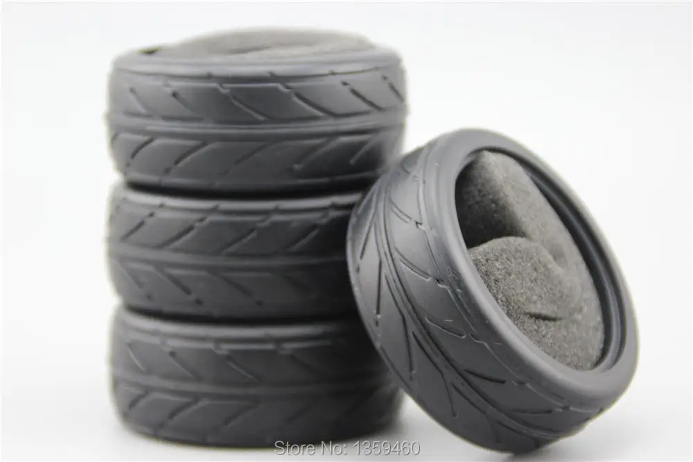 4pcs RC Model Car 1/10 Scale Soft Rubber Tires Tyre fits for 1:10 Touring Car 1/10 Tire