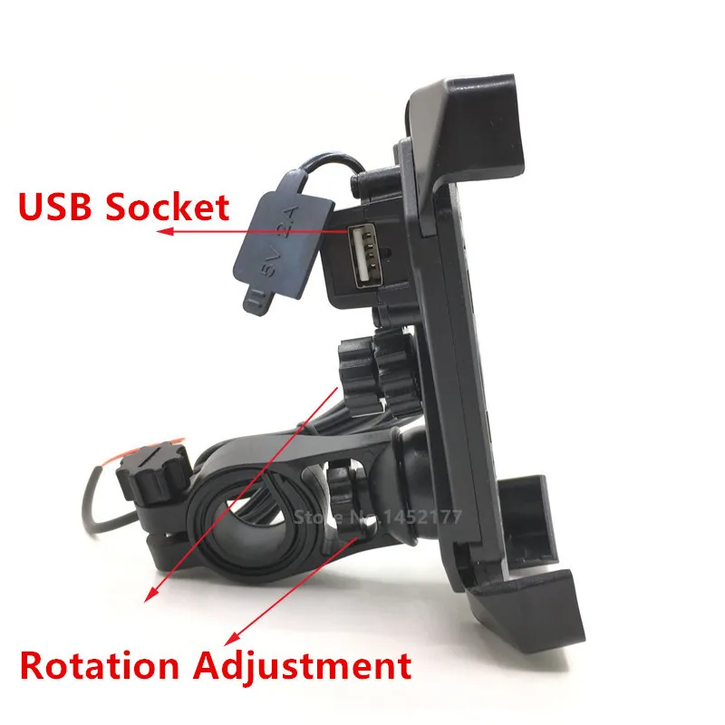 Yecnecty รถจักรยานยนต์ GPS CLAMP Mount 3.5-7 นิ้วอุปกรณ์ 12V สกู๊ตเตอร์ชาร์จ USB สำหรับ Suzuki Aprilia triumph Victory