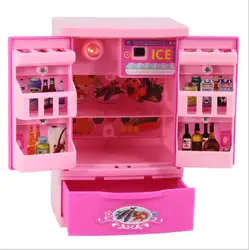 Mini refrigerador de moda para muñeca barbie, muebles de Casa de ensueño, refrigerador de cocina, juego de juegos, accesorios para muñecas bjd 1/6