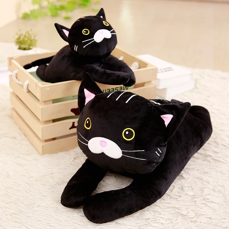 1pc 30/50cm Mysterious Black Cat Plush Toys Stuffed Soft Cartoon Animal Pillow Simulation Doll Cute Birthday Gift for Children