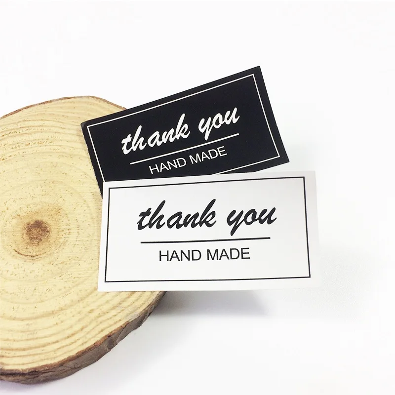 80 Pcs/lot Black&White Hand Made Thank You Label Sticker DIY Handmade For Gift Cake Baking Scrapbooking Sealing Sticker