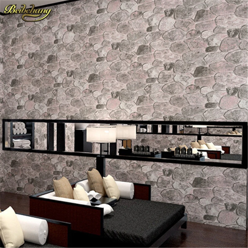 beibehang Pvc wallpaper stone wood pattern wall paper roll modern simple wallcovering for KTV papel de parede listrado wallpape