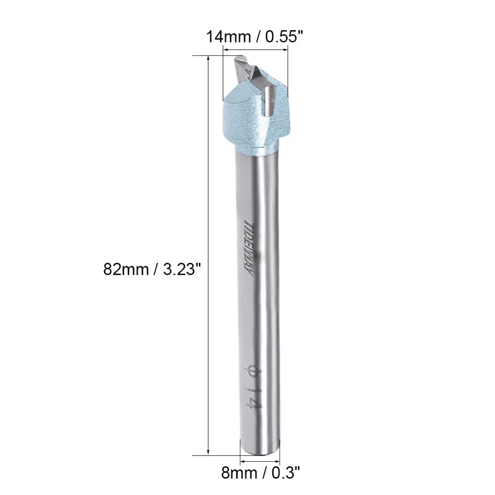 UXCELL Forstner Drill Bit Wood Drilling Hinge Hole Saw Window Wooden Cutting 8mm Round Shank 12/14/14.5/15/16/17mm Hinge Boring