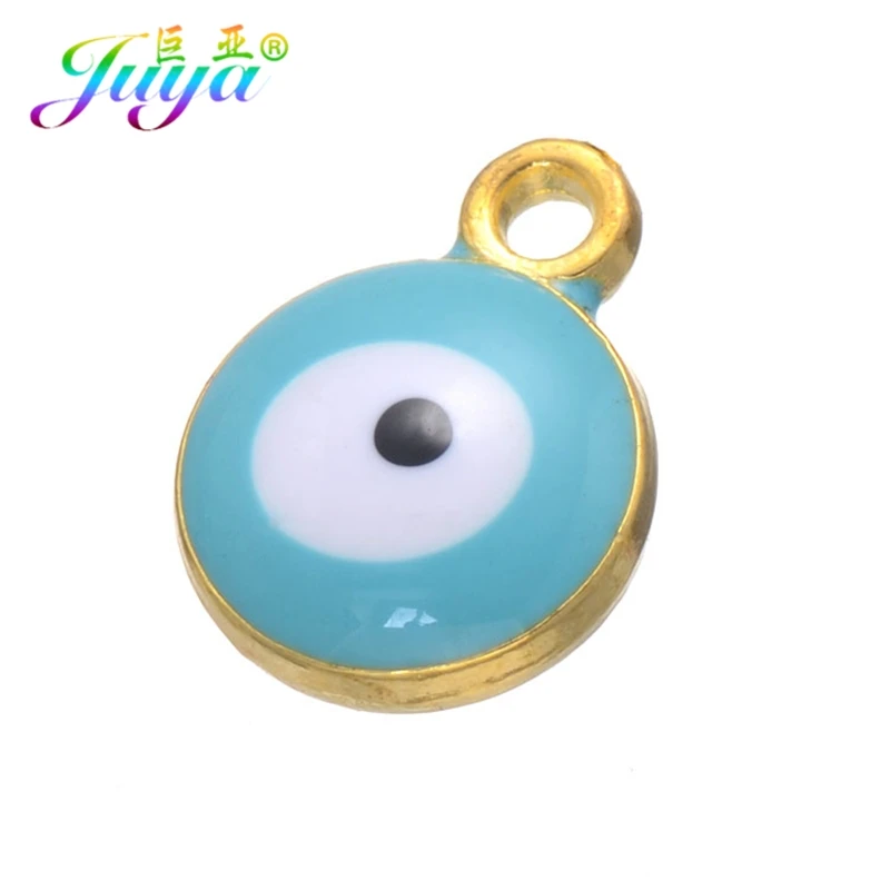 Juya 30 pçs/lote atacado turco mal olho encantos acessórios para mulheres homens artesanal pulseiras colar brincos fazendo suprimentos