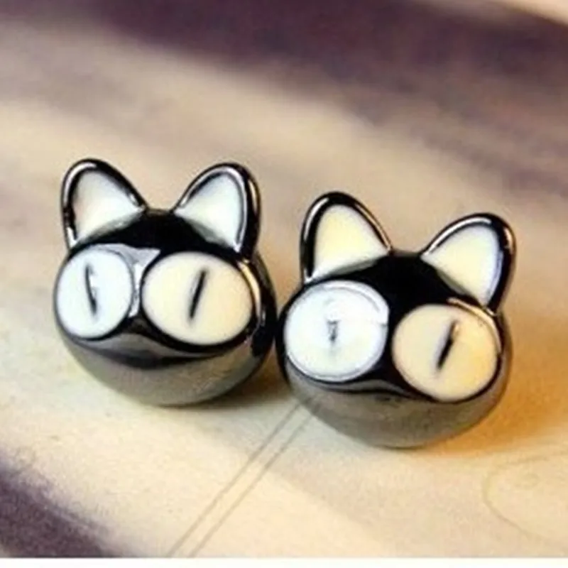 New Korean Cute Big Eyes Cat Earrings Charm Fashion Women Jewelry Wholesale