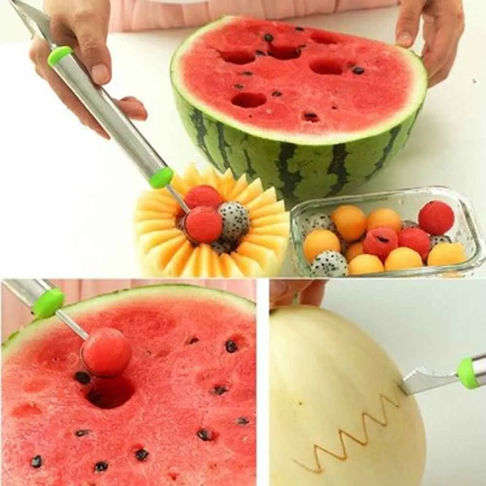 Color Random! Multifunctional Ice Cream Dig Ball Scoop Spoon 0208 Baller DIY Assorted Cold Dishes  Fruit Carving Tools