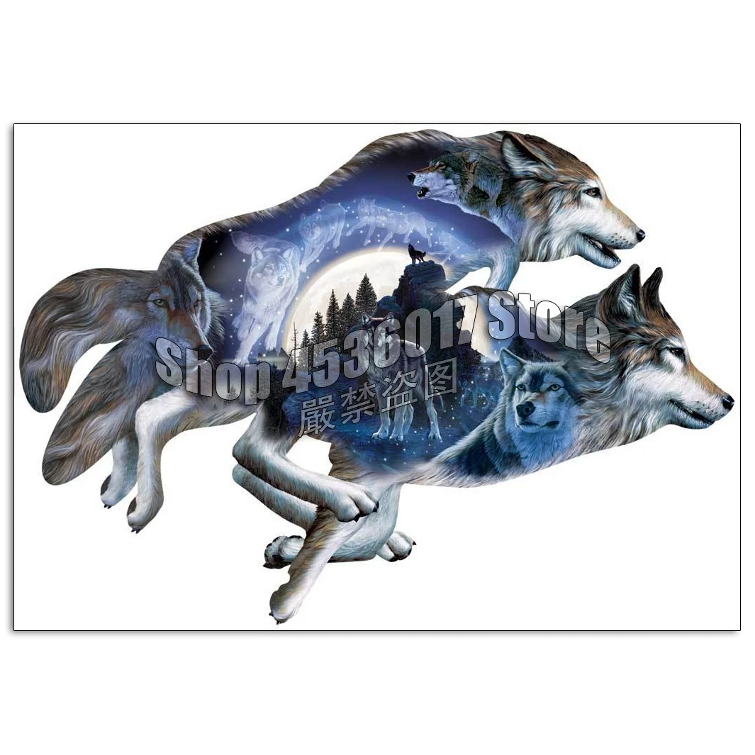 

Moonlight Warrior Full Sets Diamond Painting Wolves Needlework Diamond Embroidery animal Wolf Handmade Gift Home Decor