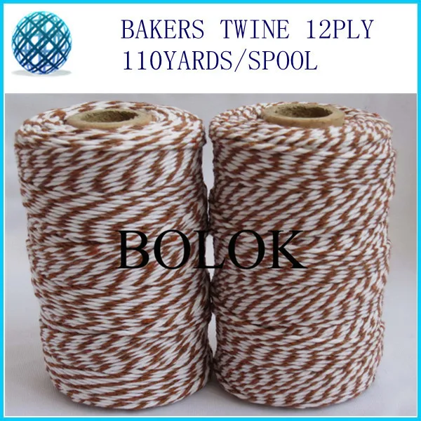 Double color cotton Baker twine15pcs/lot  (coffee/white) (110yards) by free shipping