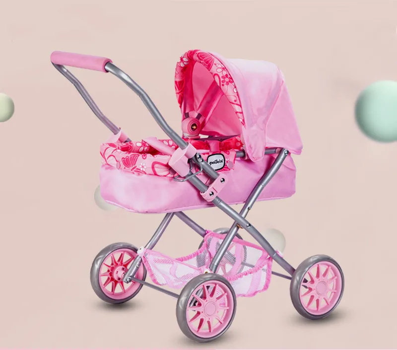 Children's Toy Doll Stroller Play Pretend Toy Girl Doll Simulation Stroller Toys for Children Birthday Christmas Gifts