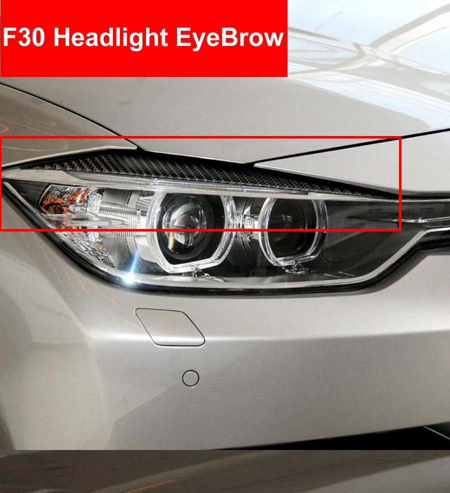 For BMW F30 320i 325i 316i Headlight Eyebrow Eyelids Cover Trim Car Carbon Fiber Eye-catching Show Easy Install Styling Decorate