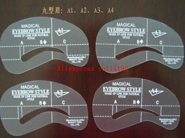 Brand new 500 sets/lot Magic Eyebrow Stencil Makeup Styles Eye Brow Template Make Up Tool shape