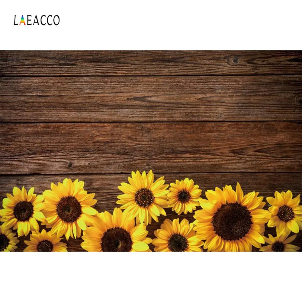 Laeacco Виниловый фон для фотосъемки с изображением подсолнуха из лиственных пород для детского портретного фото фон для фотосессия Фотостуди...