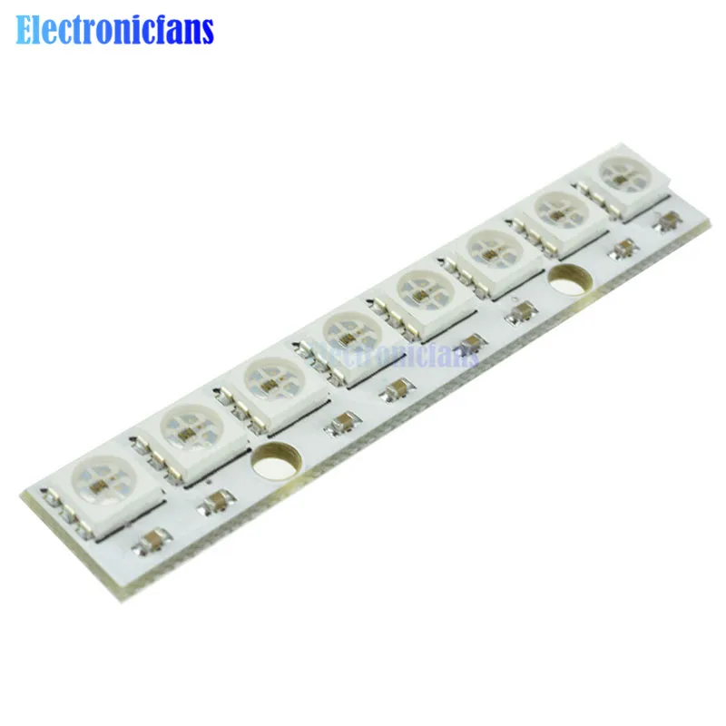 Módulo de Panel de lámpara LED WS2812 WS 2811 5050 RGB 5V 8-Bit Rainbow LED preciso para Arduino