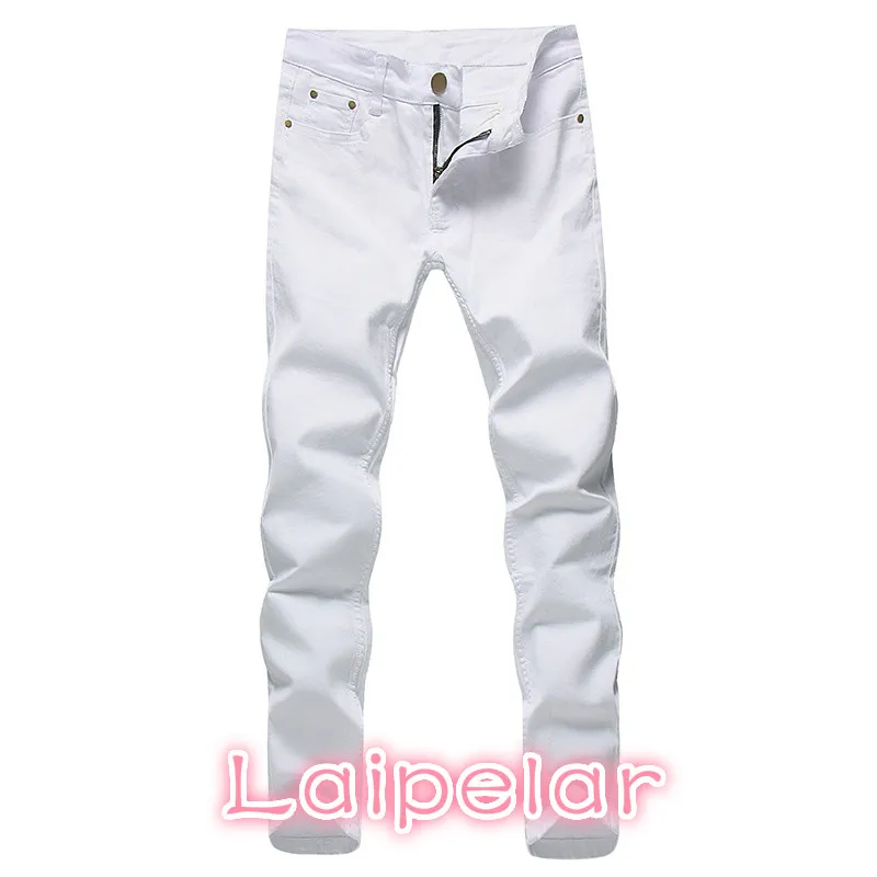 

Men Stretch Jeans Fashion white Denim Trousers For Male Spring And Autumn Retro Pants Casual Men's Jeans size 27-36