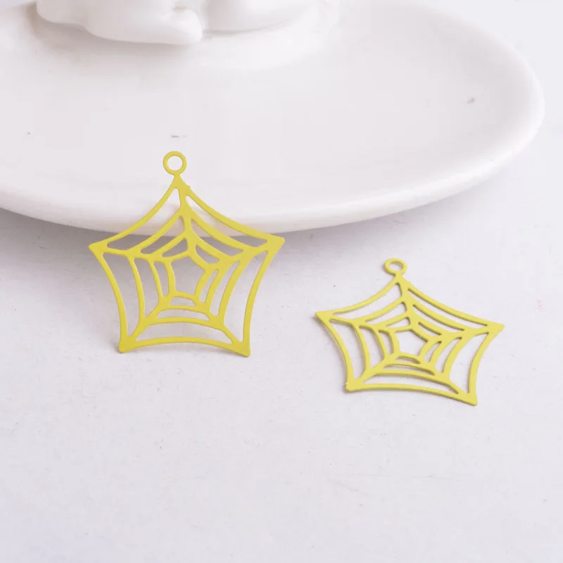 50 Stück AB1030 30mm*33mm Halloween Reticular Charms Blaue Ohrringe Anhänger – Detail 9