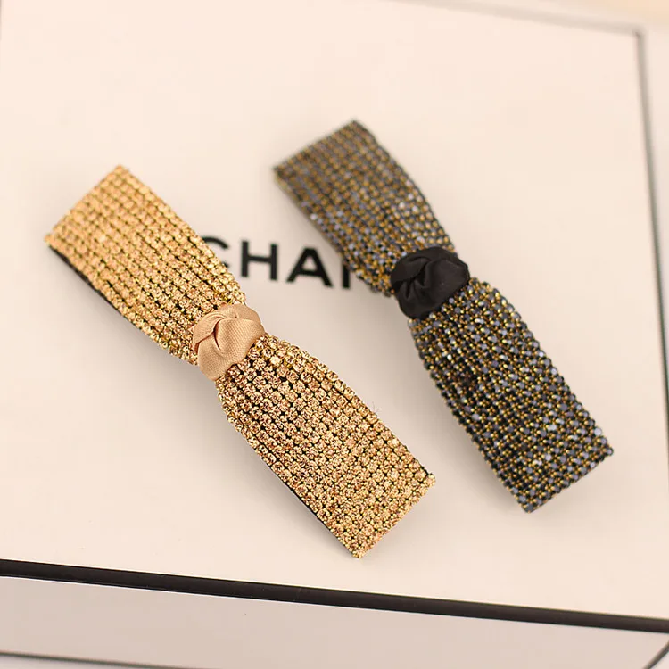 

Free shipping imported hair accessories Korean hairpin diamond hairpin bang clip the top clip to crystal spring clip