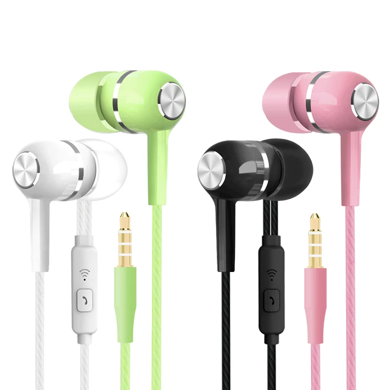 Sport Earphone Wired Super Bass 3.5mm Crack Colorful Headset Earbud with Microphone Hands Free for Samsung Xiami Mobile Phone