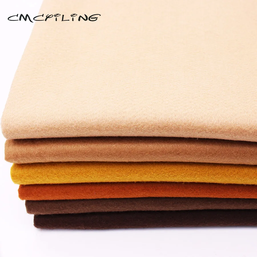 Brown Series Soft Felt,For Patchwork Needlework DIY Sewing,Dolls Crafts,Polyester Fabric Cloth,6 Pcs/Lot 45cmx55cm