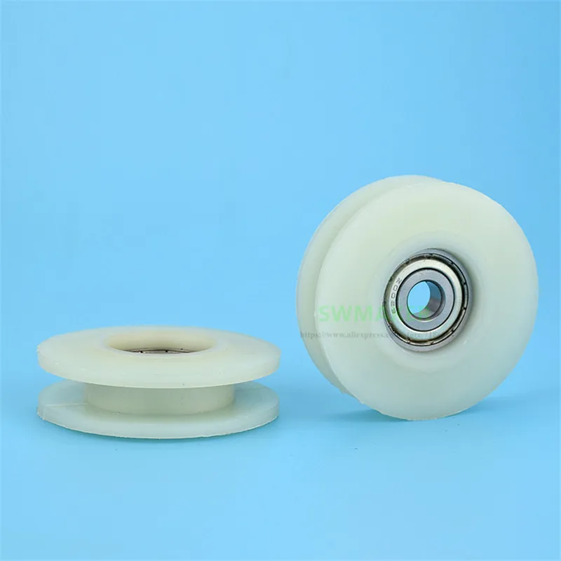 10*64*17mm H square groove roller , 6200 bearing roller pulley, nylon wheel, for safety door / injection molding machine