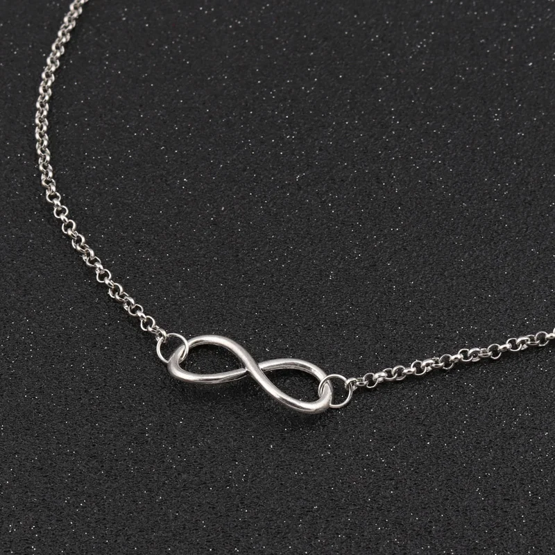 Aihua Neue Mode Silber Farbe Unendlichkeit Halsketten & Anhänger für Frauen Halsband Party Schmuck Geschenke Bijuter Kragen – Detail 7