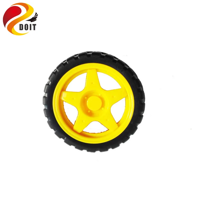 Original DOIT 65mm TT Motor Wheel for 2wd/4wd Car Chassis Tire RC Toy Smart Car Tyre for TT Motor Remote Control Robot Model Toy