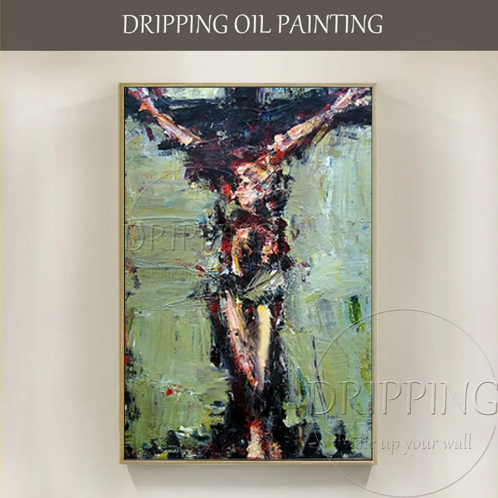 

Artist Hand-painted High Quality Jesus Portrait Oil Painting on Canvas Handmade Abstract Jesus Oil Painting for Living Room