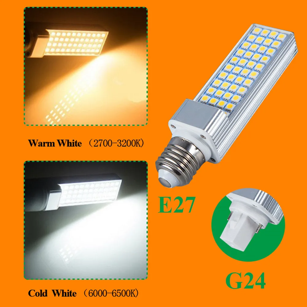 LED Corn Lamp Bulb 5W  7W 9W 11W 13W 15W E27 G24  Bombillas Light 5050 SMD Spotlight 180 Degree AC85-265V Horizontal Plug Lamp