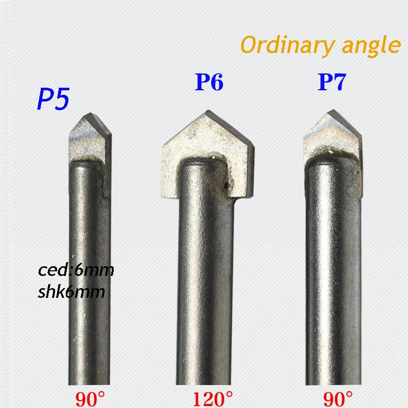 1pc Ordinary Angle Alloy Router Bits CNC engraving cutter Stone Carving Tools standard