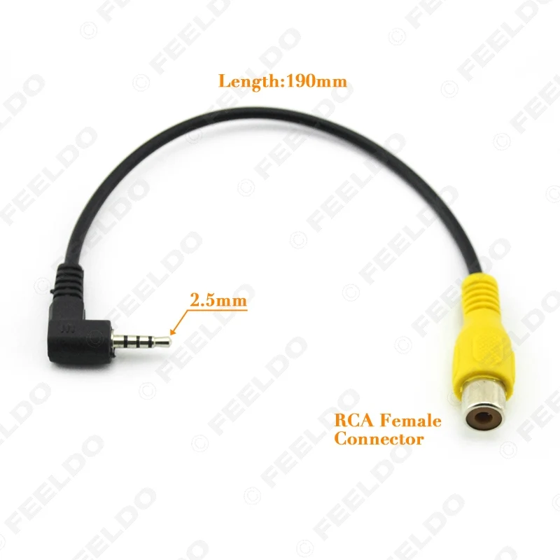 

FEELDO 2.5mm Adaptor 190mm Length TRS Plug to RCA Female Adaptor for GPS Video Input #1488