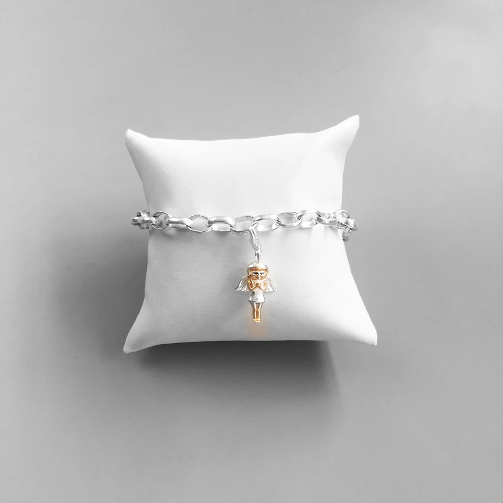 Guardian Angel with Heart Charms Pendant,Fashion Jewelry 925 Sterling Silver Gift For Women Girls Fit Bracelet Necklace Bag