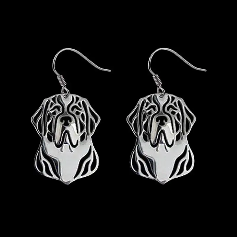 Fashion Metal Animal Earrings Women St. Bernard Jewelry Drop Earrings