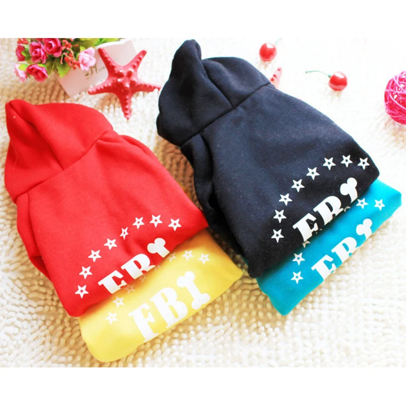 Cute Small Dog Hoodies Clothes For Puppy Dogs Cats Coat FBI Printed Autumn Winter Hoodies Sweater Costume for Chihuahua Clothing