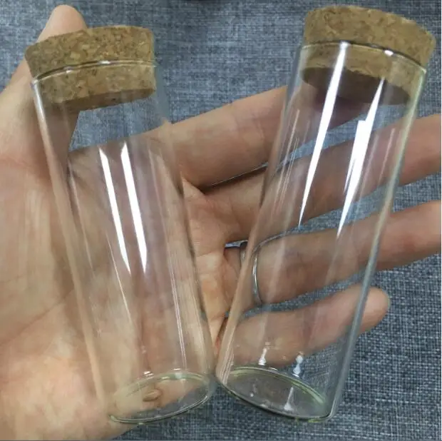 30*80mm 40ml Glass Vials Jars Test Tube With Cork Stopper Empty Glass Transparent Clear wishing Bottles vials pendants 50pcs/lot